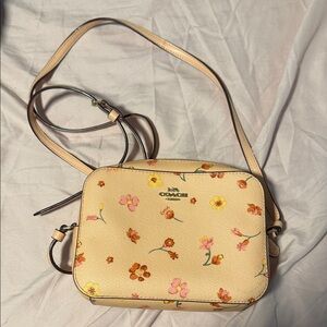 Coach Floral Crossbody Bag - Tan and Orange